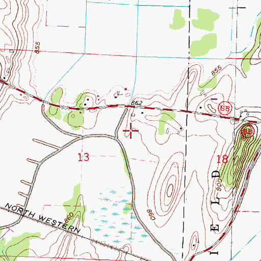 Topographic Map of Meinpferde Farm, WI