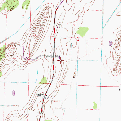 Topographic Map of Kurt Dairy Farms, WI