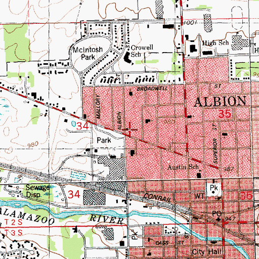 Topographic Map of Leggett Chapel, MI