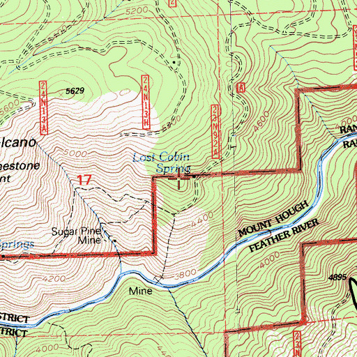 Topographic Map of Lost Cabin Spring, CA