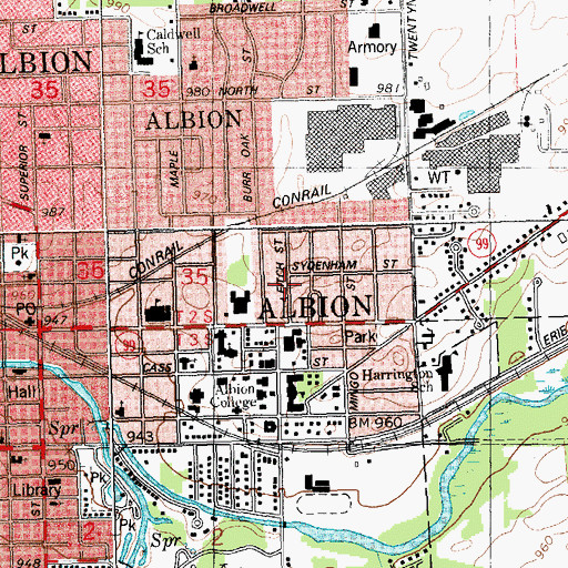 Topographic Map of Church of Jesus Christ, MI