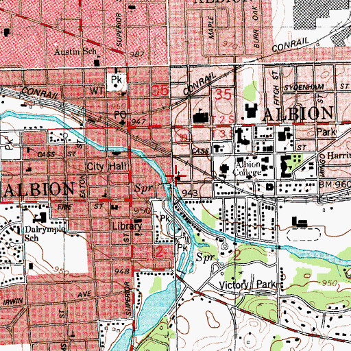 Topographic Map of Presbyterian Church, MI
