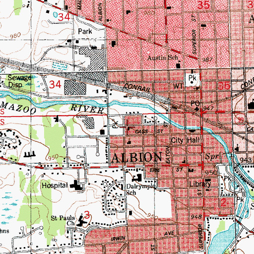 Topographic Map of Bethel Baptist Church, MI