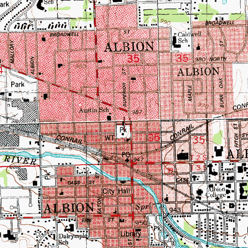 Topographic Map of Salem United Church of Christ, MI