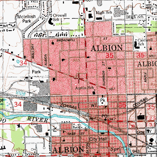Topographic Map of New Birth Apostolic Temple, MI