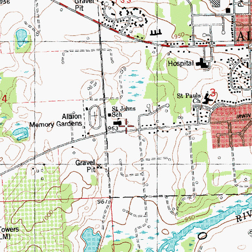 Topographic Map of Caring Community Wesleyan Church, MI