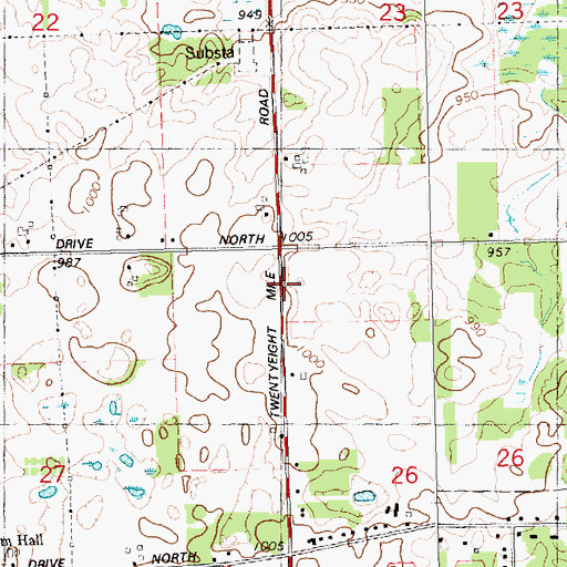 Topographic Map of New Hope Worship Center, MI