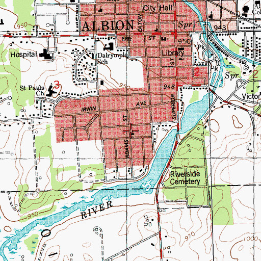 Topographic Map of Church of God, MI