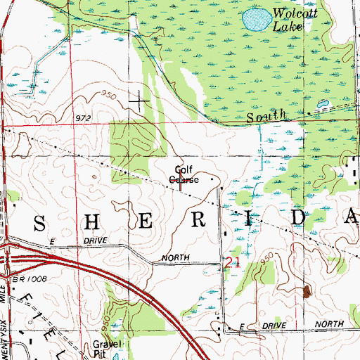 Topographic Map of Tomac Woods Golf Course, MI