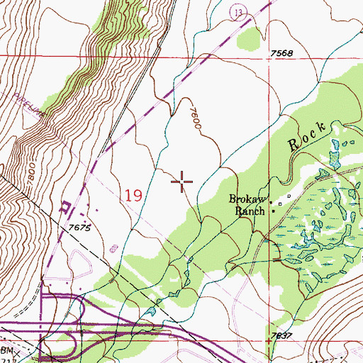 Topographic Map of Arlington Census Designated Place, WY