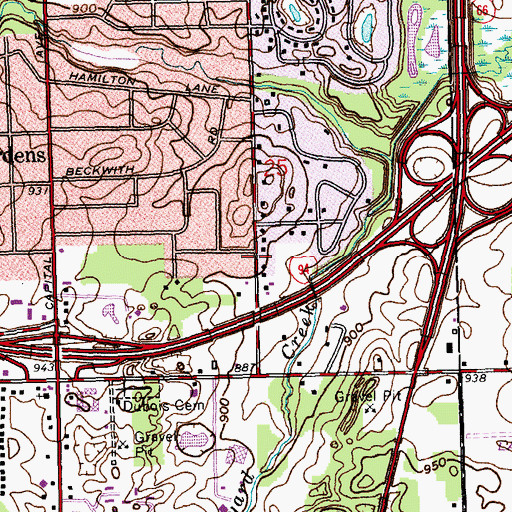 Topographic Map of Saint Peter Lutheran Church, MI