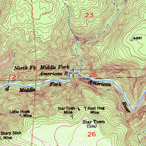 Topographic Map of Lost Canyon, CA