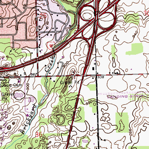 Topographic Map of Church at Minges Hill, MI