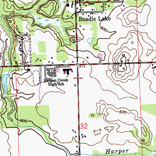 Topographic Map of First Church of the Nazarene, MI