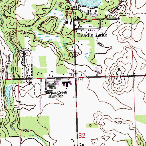Topographic Map of First Christian Church, MI