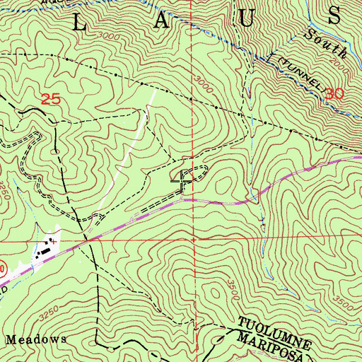 Topographic Map of Lost Claim Camp Ground, CA
