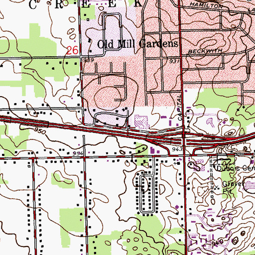 Topographic Map of Calvary Chapel, MI