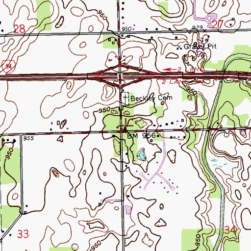 Topographic Map of Cornerstone Community Church, MI