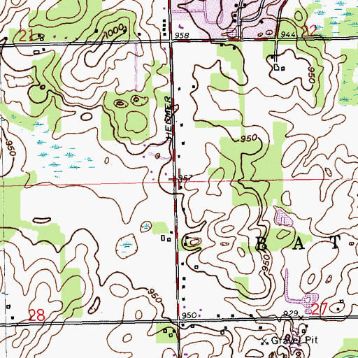 Topographic Map of Battle Creek Hanmee Church, MI