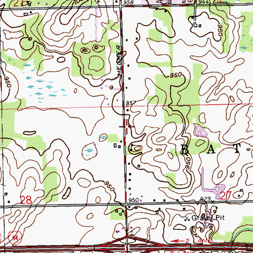 Topographic Map of Faith Baptist Church, MI