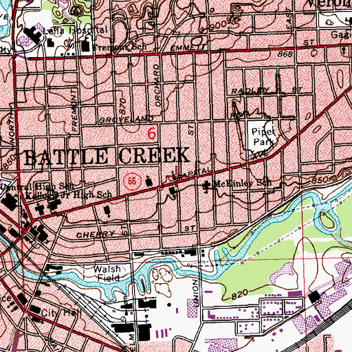Topographic Map of Saint Paul Evangelical Church, MI