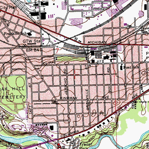 Topographic Map of Outland United Methodist Church, MI