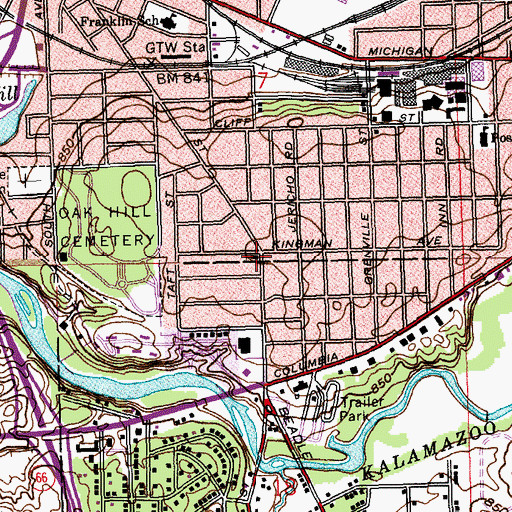 Topographic Map of Crosspoint Church, MI