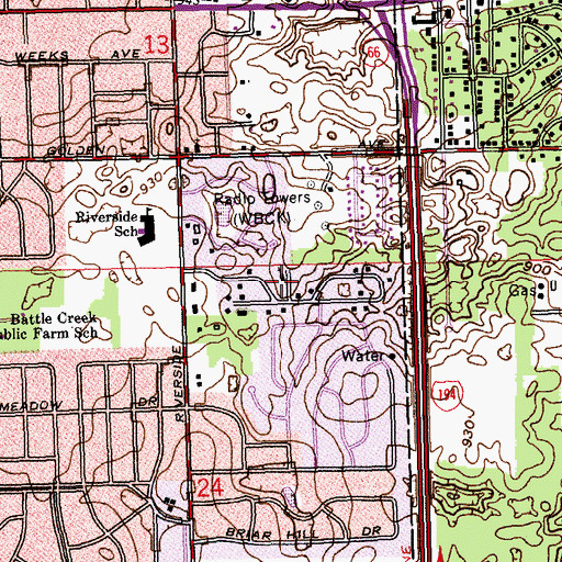 Topographic Map of Chapel Hill United Methodist Church, MI