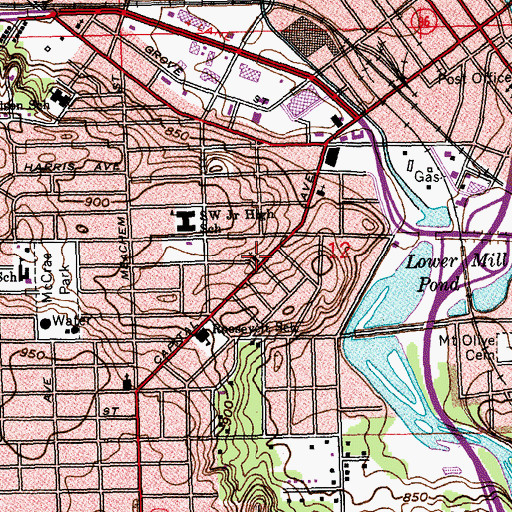 Topographic Map of First Salem Baptist Church, MI