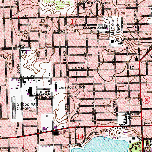 Topographic Map of Battle Creek Bible Church, MI