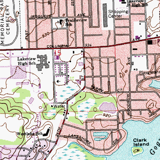 Topographic Map of First Assembly of God Church, MI