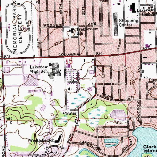 Topographic Map of Battle Creek Chinese Baptist Church, MI