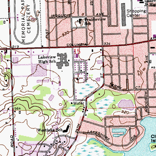 Topographic Map of Westlake Presbyterian Church, MI