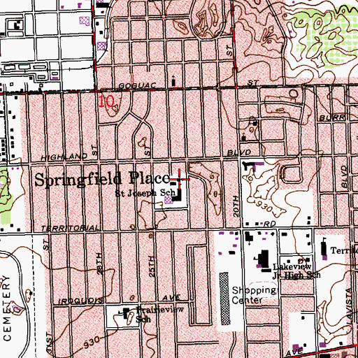 Topographic Map of Saint Joseph Catholic Church, MI