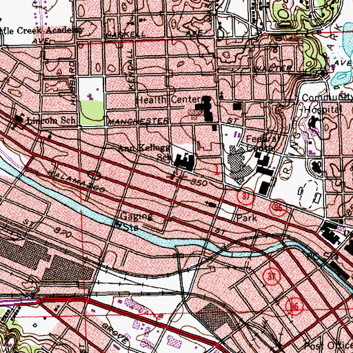 Topographic Map of Mount Zion African Methodist Episcopal Church, MI