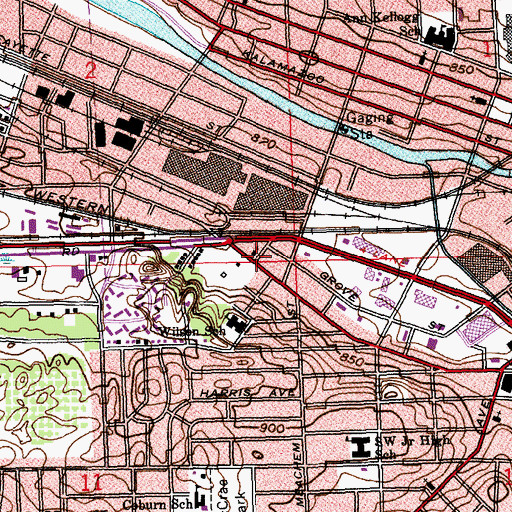 Topographic Map of Upton Avenue Original Church of God, MI