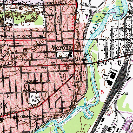 Topographic Map of Emmett Street Missionary Church, MI