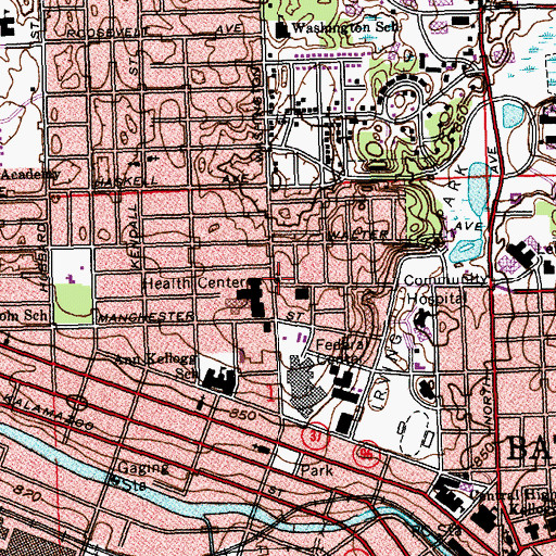 Topographic Map of Seventh Day Baptist Church, MI