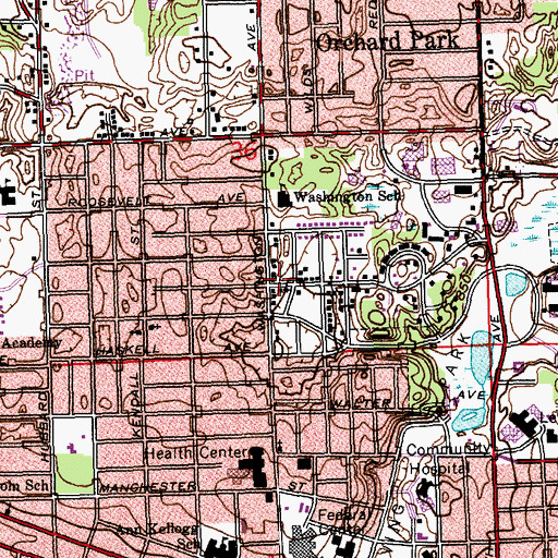 Topographic Map of Faith Temple Church of God, MI