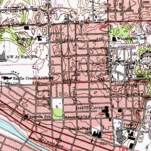Topographic Map of Calvary Grace Baptist Church, MI
