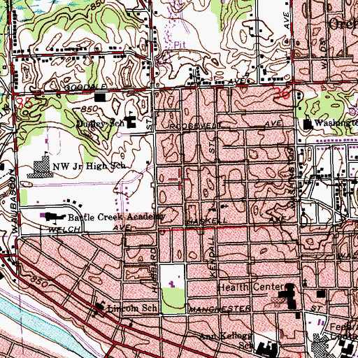Topographic Map of Shiloh Missionary Baptist Church, MI