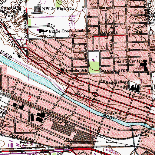 Topographic Map of Morning Star Baptist Church, MI
