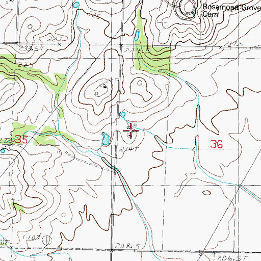 Topographic Map of Green Acre Farm, IL