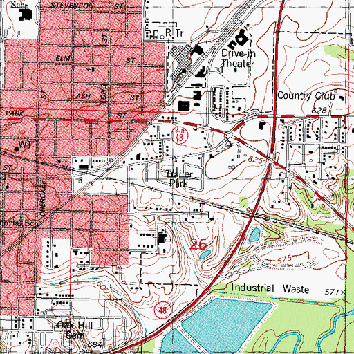 Topographic Map of Hillcrest Mobile Home Park, IL