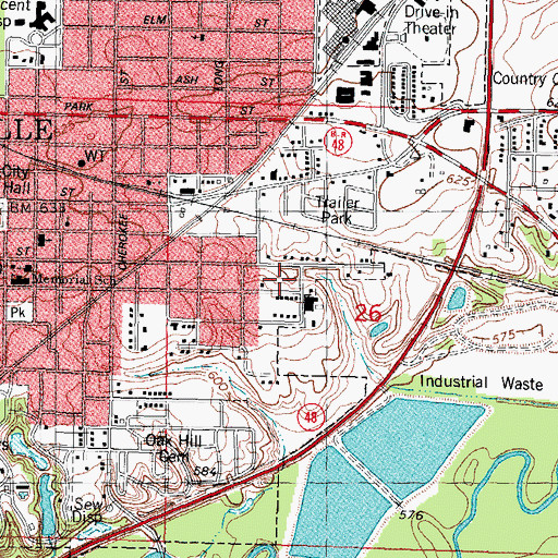 Topographic Map of Big Oak Mobile Home Park, IL