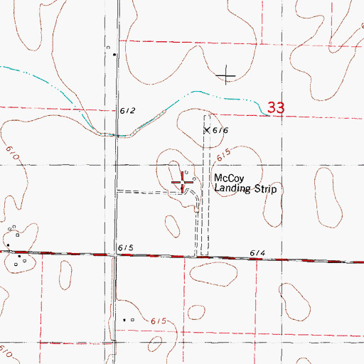 Topographic Map of McCoy Farms, IL