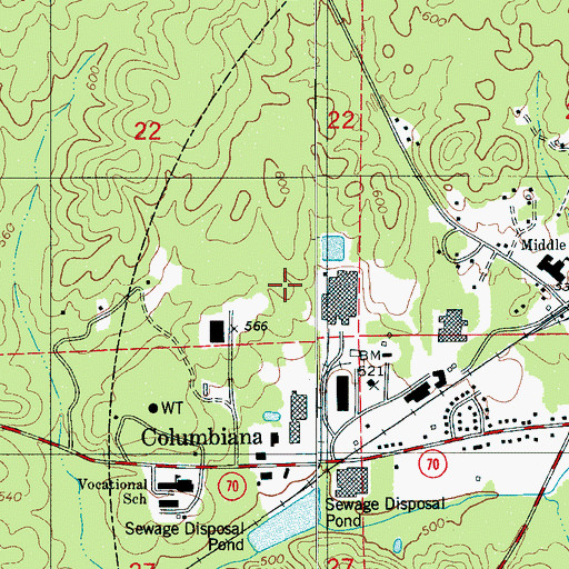 Topographic Map of Shelby County Sheriff's Office, AL
