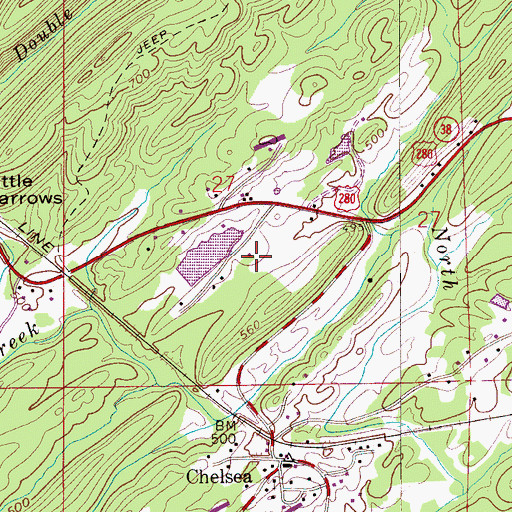 Topographic Map of Chelsea City Hall, AL