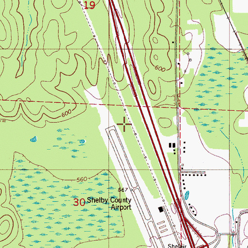 Topographic Map of Shelby County Sheriffs Office - West Substation, AL