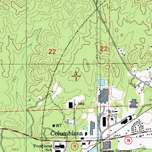Topographic Map of Shelby County Sheriffs Office - Training Center, AL